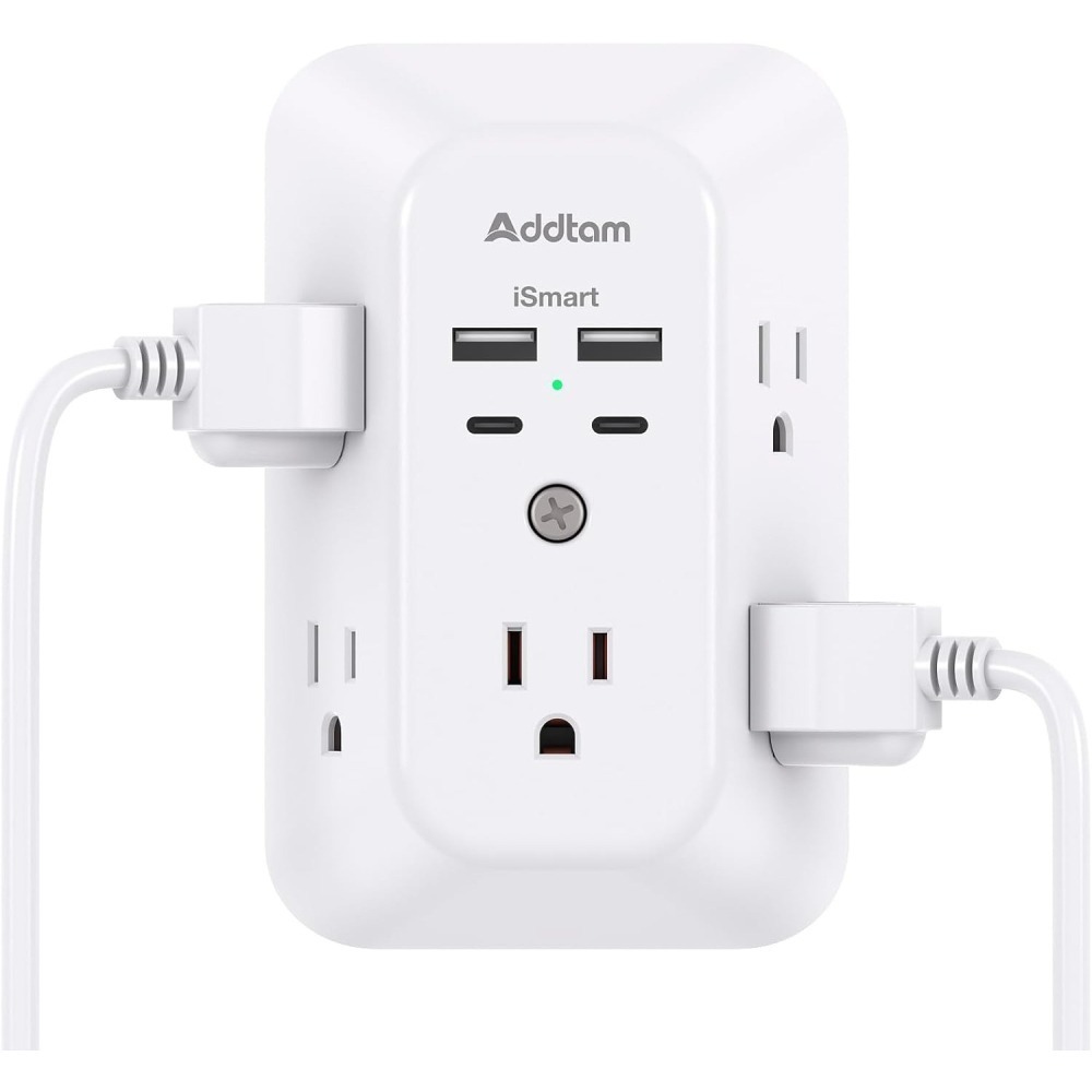 【雷恩精選】全新現貨 美國 Addtam USB-C 壁式充電器 電湧保護 3A-4.5A 5插座 4USB-細節圖6