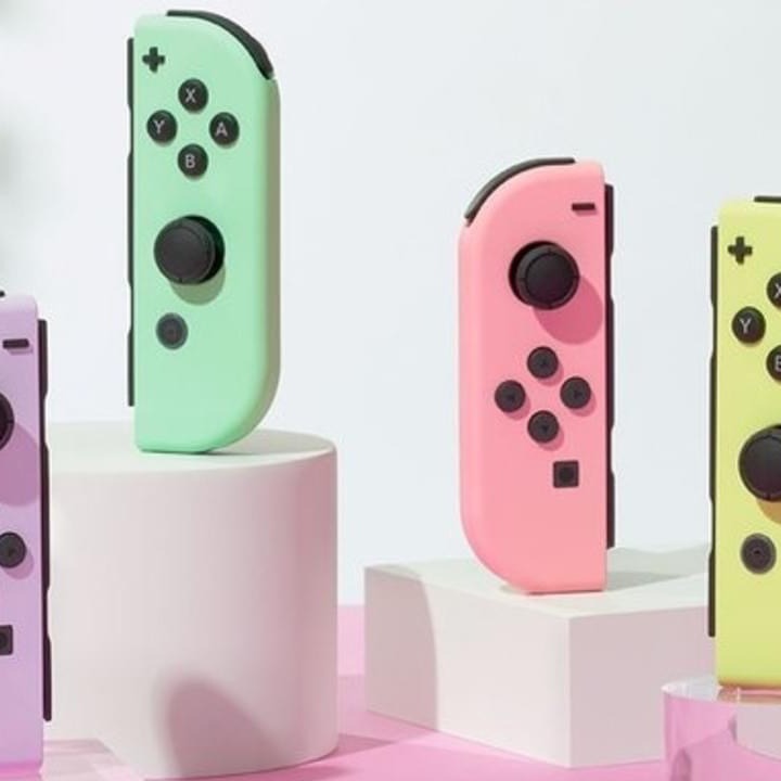 【東晶電玩】 Switch NS Switch Joy-Con 左右手把 控制器組 淡雅粉紅／淡雅黃(全新、公司貨)-細節圖4