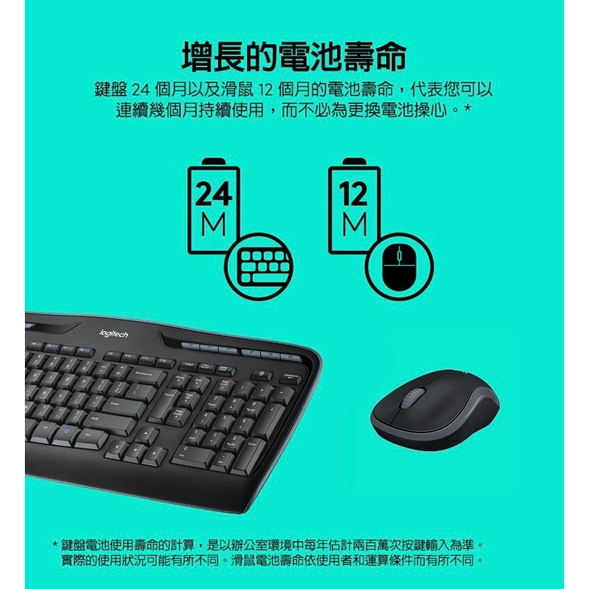【東晶電玩】 Logitech 羅技 MK330R 無線鍵鼠組 無線鍵盤滑鼠組 鍵盤 滑鼠 文書鍵盤（全新、現貨）-細節圖4