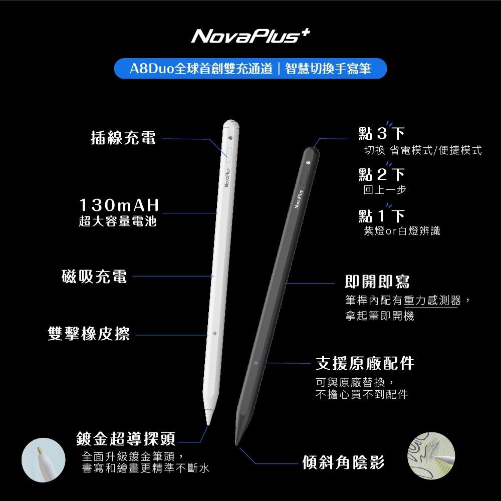 2023最新！NovaPlus A8 Duo iPad繪圖手寫筆｜全球首創雙充電 apple pencil副廠/觸控筆-細節圖6