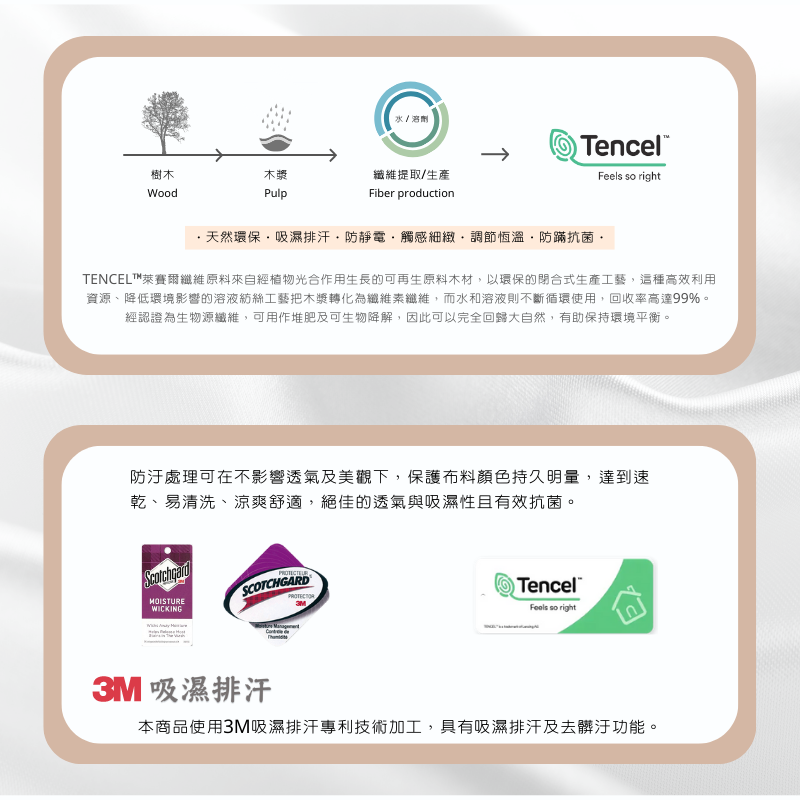 【夢境】MIT 天絲床包組 x 3M吸濕排汗 床包枕套 被套 鋪棉兩用被組 - 葉未央-細節圖5