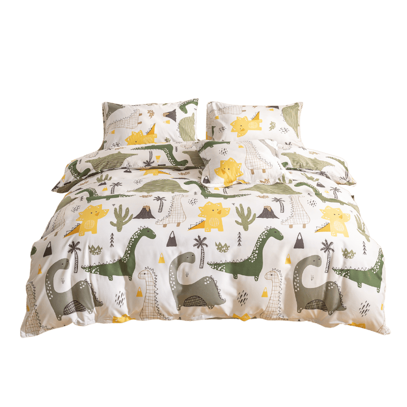 【夢境】MIT 舒柔棉床包組 床包枕套 被套 鋪棉兩用被組 - 恐龍帝國-細節圖2