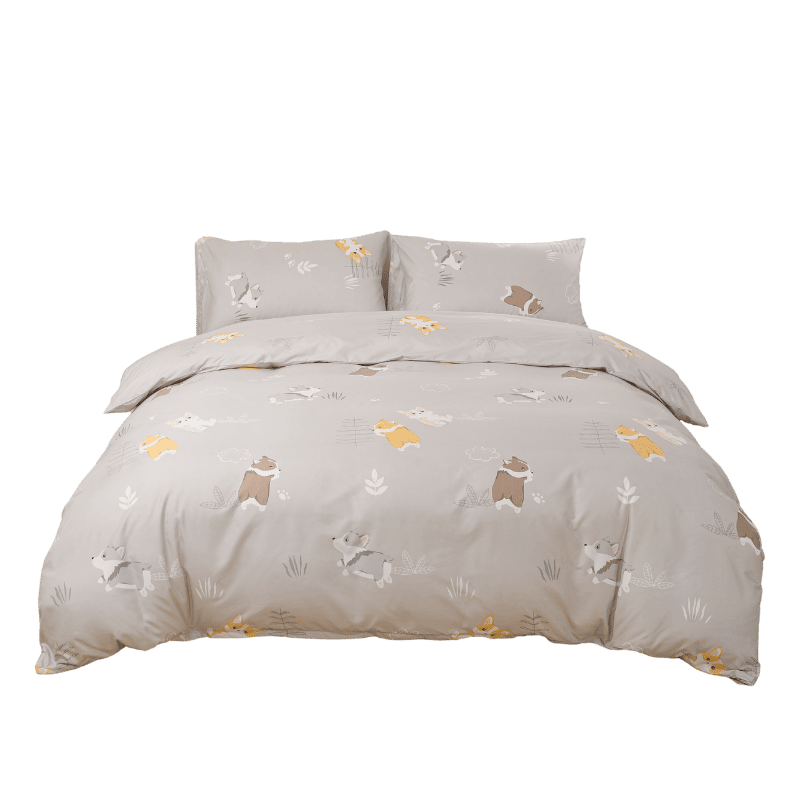 【夢境】MIT 舒柔棉床包組 床包枕套 被套 鋪棉兩用被組 - 跑跑柯基-細節圖2