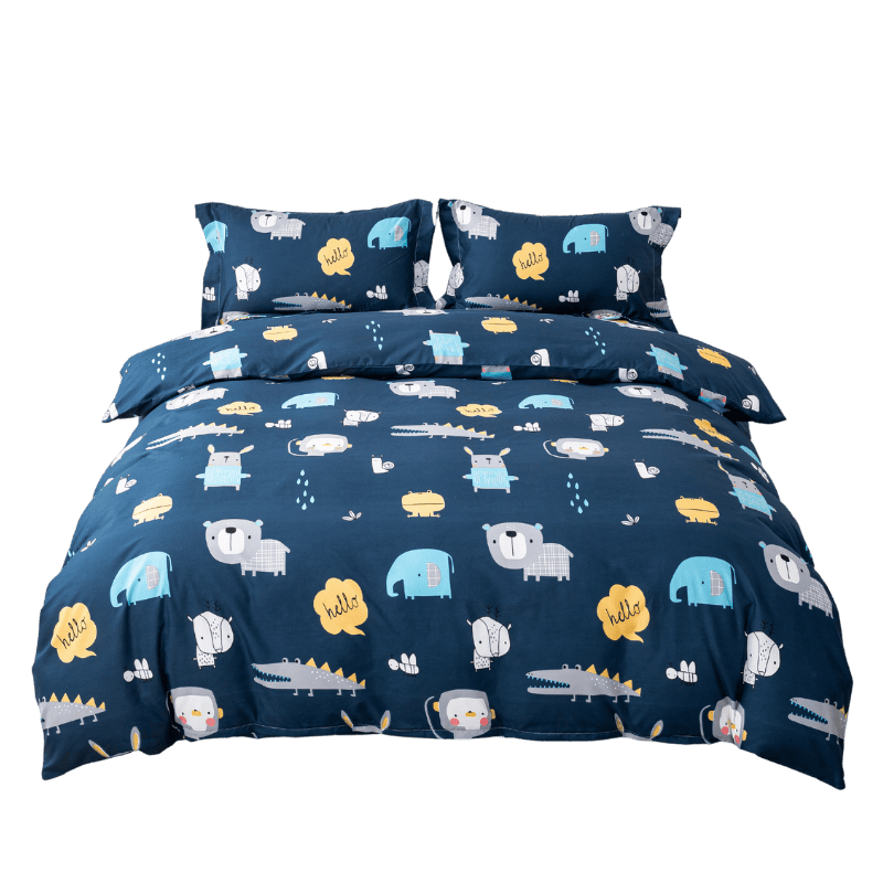 【夢境】MIT 舒柔棉床包組 床包枕套 被套 鋪棉兩用被組 - 動物星球-細節圖2