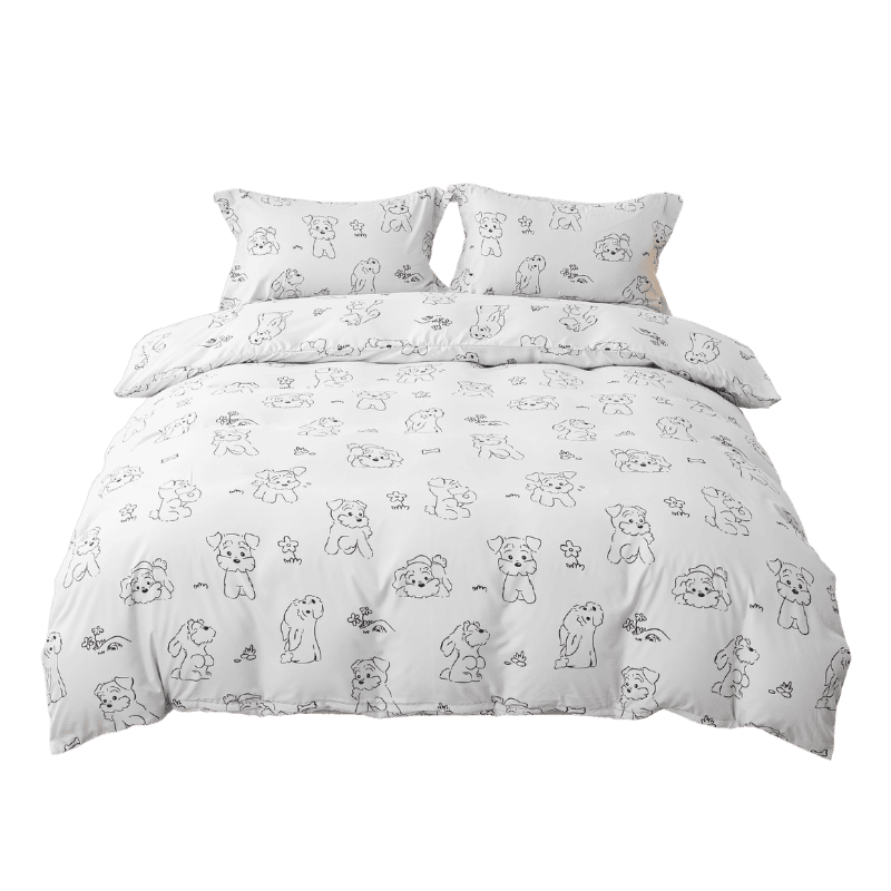 【夢境】MIT 舒柔棉床包組 床包枕套 被套 鋪棉兩用被組 - 雪納瑞-細節圖2