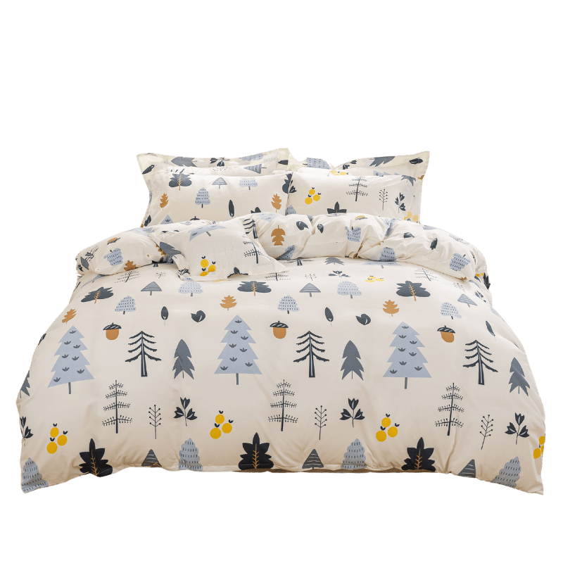 【夢境】MIT 舒柔棉床包組 床包枕套 被套 鋪棉兩用被 - 靜謐森林-細節圖2