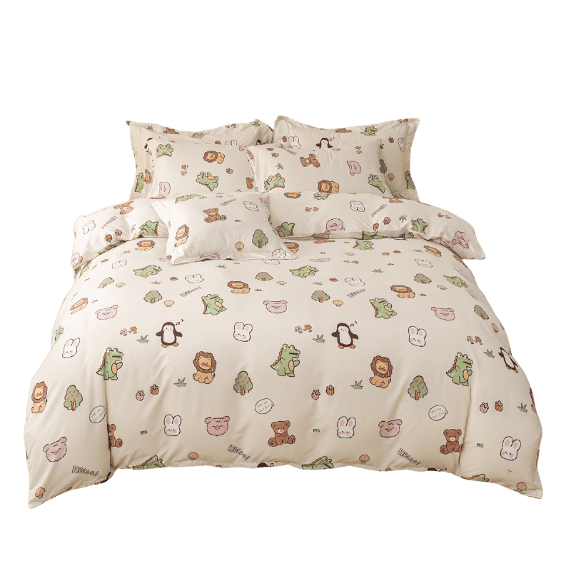 【夢境】MIT 舒柔棉床包組 床包枕套 被套 鋪棉兩用被組 - 小森萌友-細節圖2