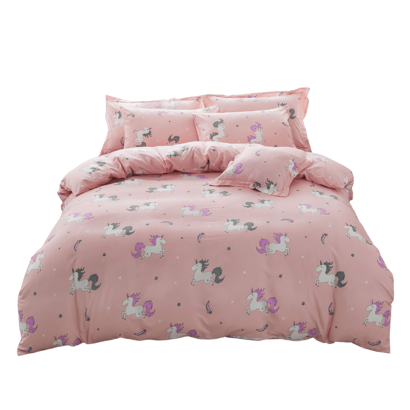 【夢境】MIT 舒柔棉床包組 床包枕套 被套 鋪棉兩用被組 - 獨角獸-細節圖2