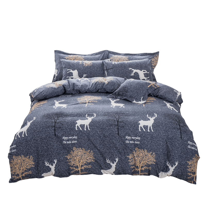 【夢境】MIT 舒柔棉床包組 床包枕套 被套 鋪棉兩用被組 - 森林小鹿-細節圖2