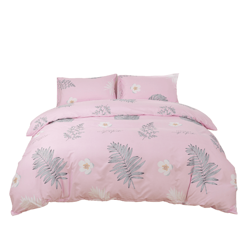 【夢境】MIT 舒柔棉床包組 床包枕套 被套 鋪棉兩用被組 - 粉緹春曉-細節圖2