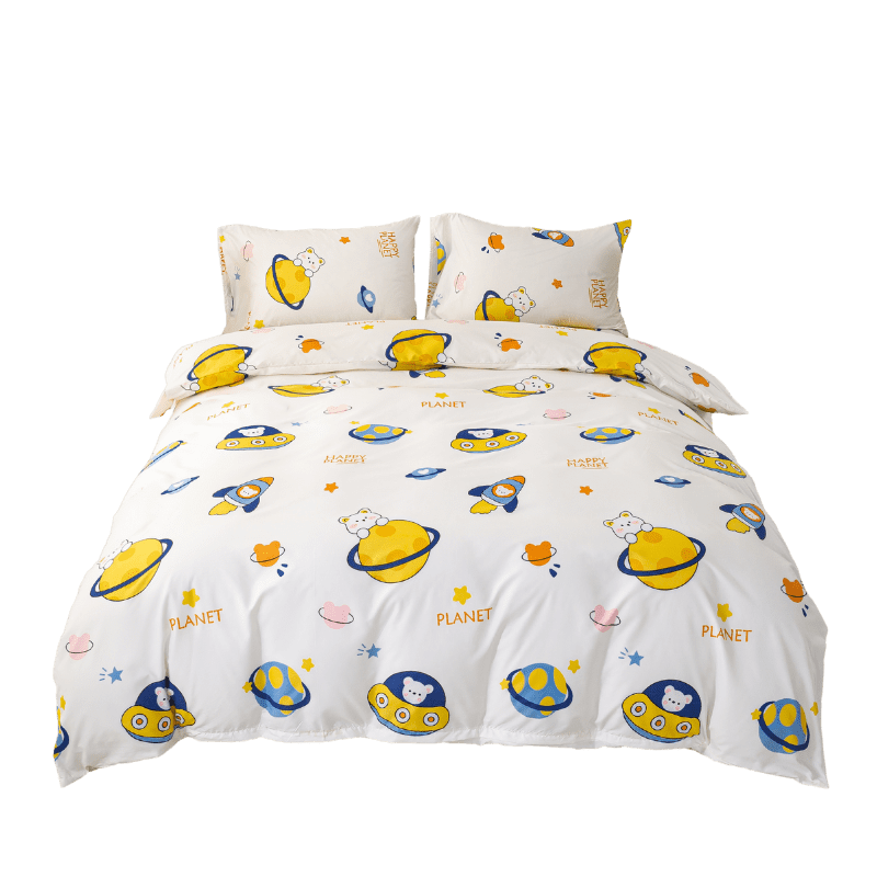 【夢境】MIT 舒柔棉床包組 床包枕套 被套 鋪棉兩用被組 -  星際冒險-細節圖2