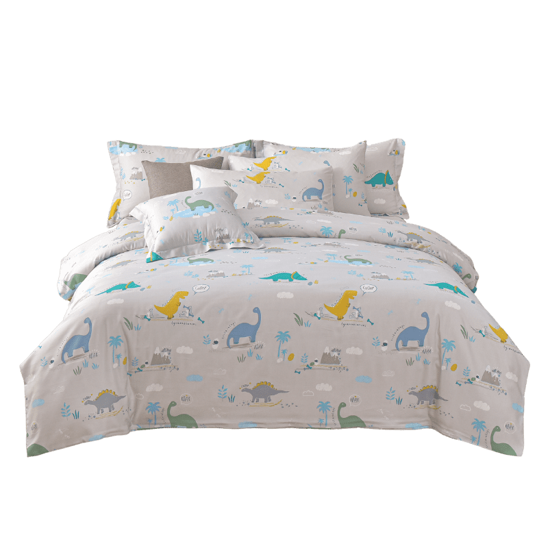 【夢境】MIT 天絲床包組 x 3M吸濕排汗 床包枕套 被套 鋪棉兩用被組 - 恐龍地圖-細節圖2