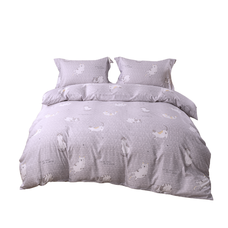 【夢境】MIT 天絲床包組 x 3M吸濕排汗 床包枕套 被套 鋪棉兩用被組 - 貓咪樂園-細節圖2