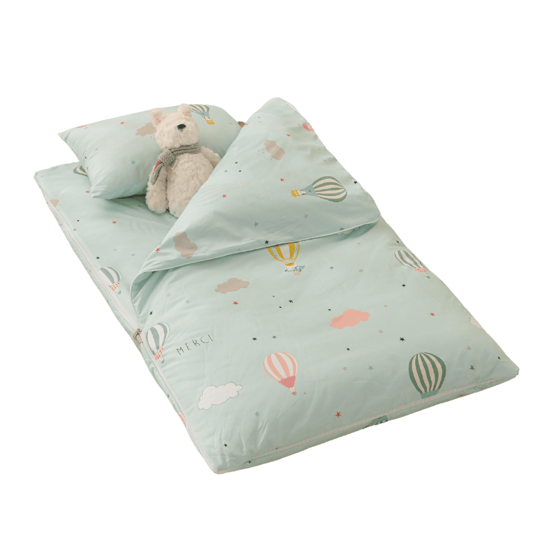 【夢境】舒柔棉 x 兒童睡袋 三件組 幼稚園午睡首選 舒柔棉/睡墊/睡袋/2-8歲/快速收納/方便攜帶 - 熱氣球-細節圖2