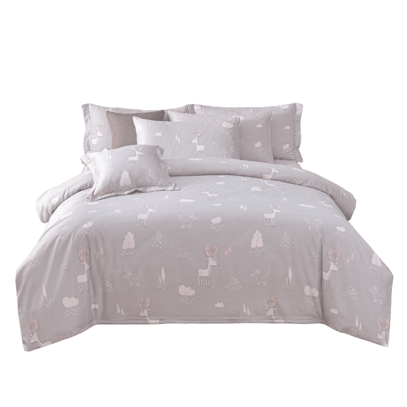 【夢境】MIT 天絲床包組 x 3M吸濕排汗 床包枕套 被套 鋪棉兩用被組 - 麋鹿迷路-細節圖2