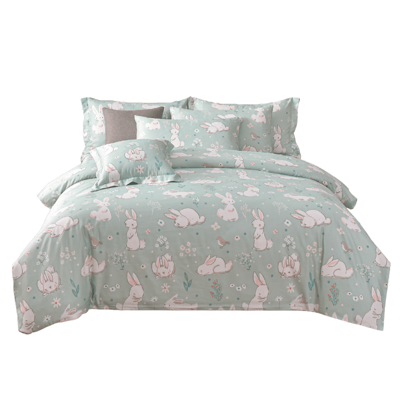 【夢境】MIT 天絲床包組 x 3M吸濕排汗 床包枕套 被套 鋪棉兩用被組 - 福兔滿堂-細節圖2