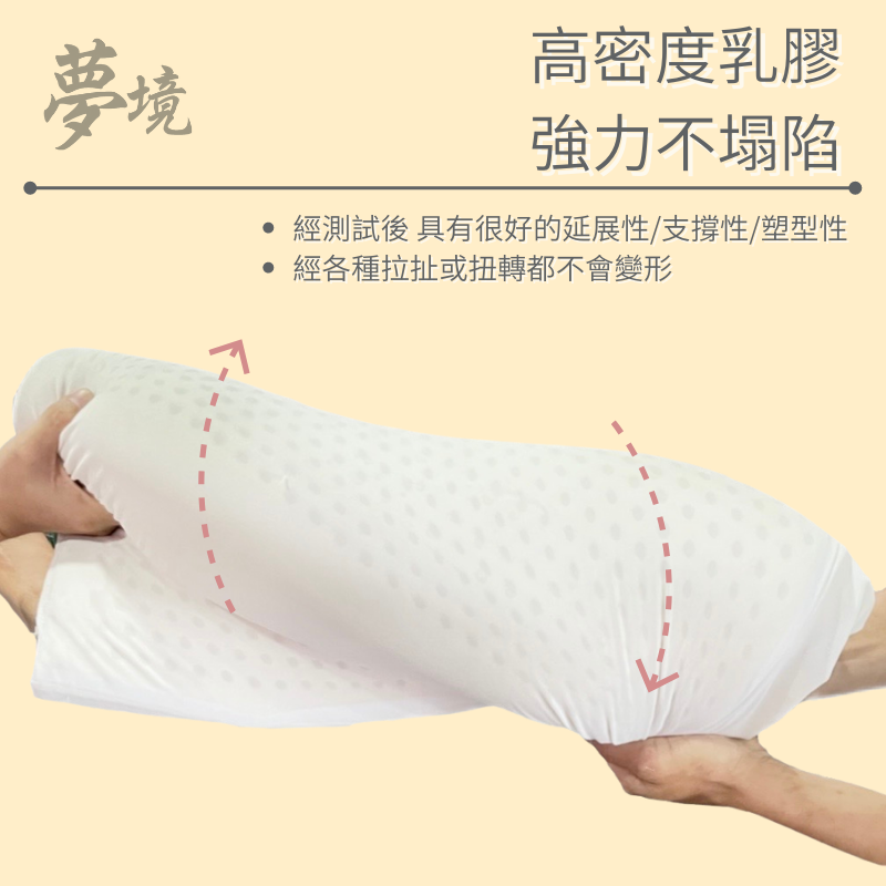 【夢境】台灣製 馬來西亞 天然乳膠枕【基本型】人體工學 彈力支撐 止鼾 防蹣抗菌-細節圖4
