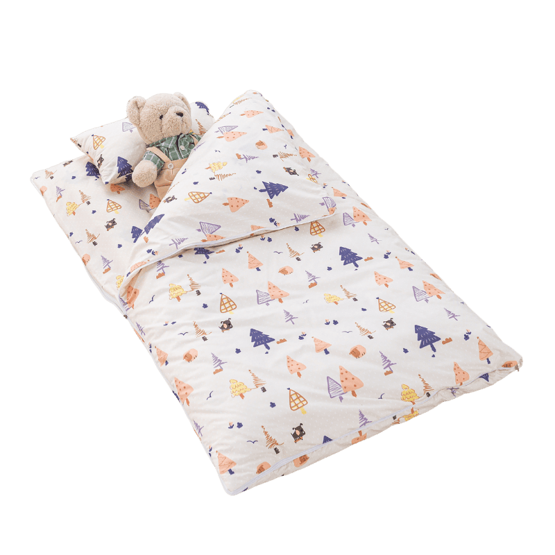 【夢境】兒童睡袋 三件組 幼稚園午睡首選 舒柔棉/睡墊/睡袋/2-8歲/快速收納/方便攜帶 - 童話森林-細節圖2