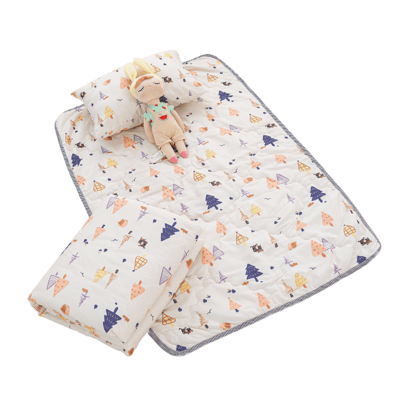 【夢境】兒童睡墊 三件組 幼稚園午睡首選 舒柔棉/睡墊/睡袋/2-8歲/快速收納/方便攜帶 - 童話森林-細節圖2