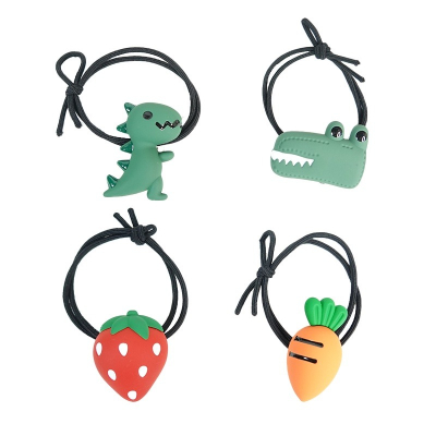 【貝麗瑪丹】 造型髮束 恐龍/鱷魚/胡蘿蔔/草莓 髮圈 髮繩 綁髮 飾品 蔬果 動物