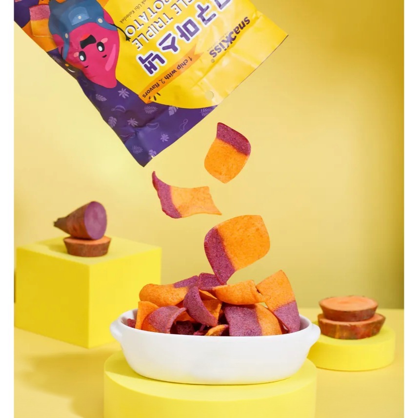 【SnacKiss】香脆雙色番薯片 純素 地瓜薯片 紫心地瓜 甜地瓜 番薯洋芋片 薯片 脆片 素食 零食-細節圖3