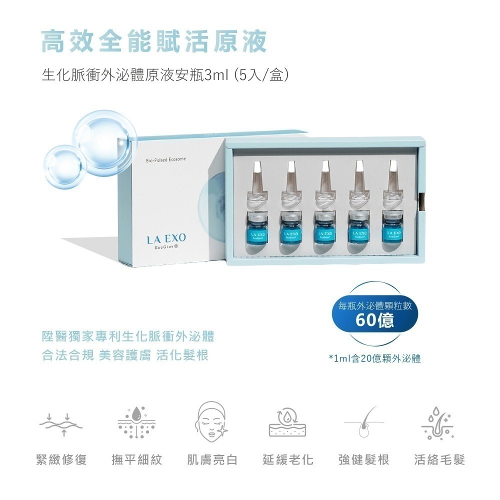 【LA EXO】高效全能賦活原液 3ml 安瓶組 5入 60億外泌體 修復肌膚 台灣製-細節圖2