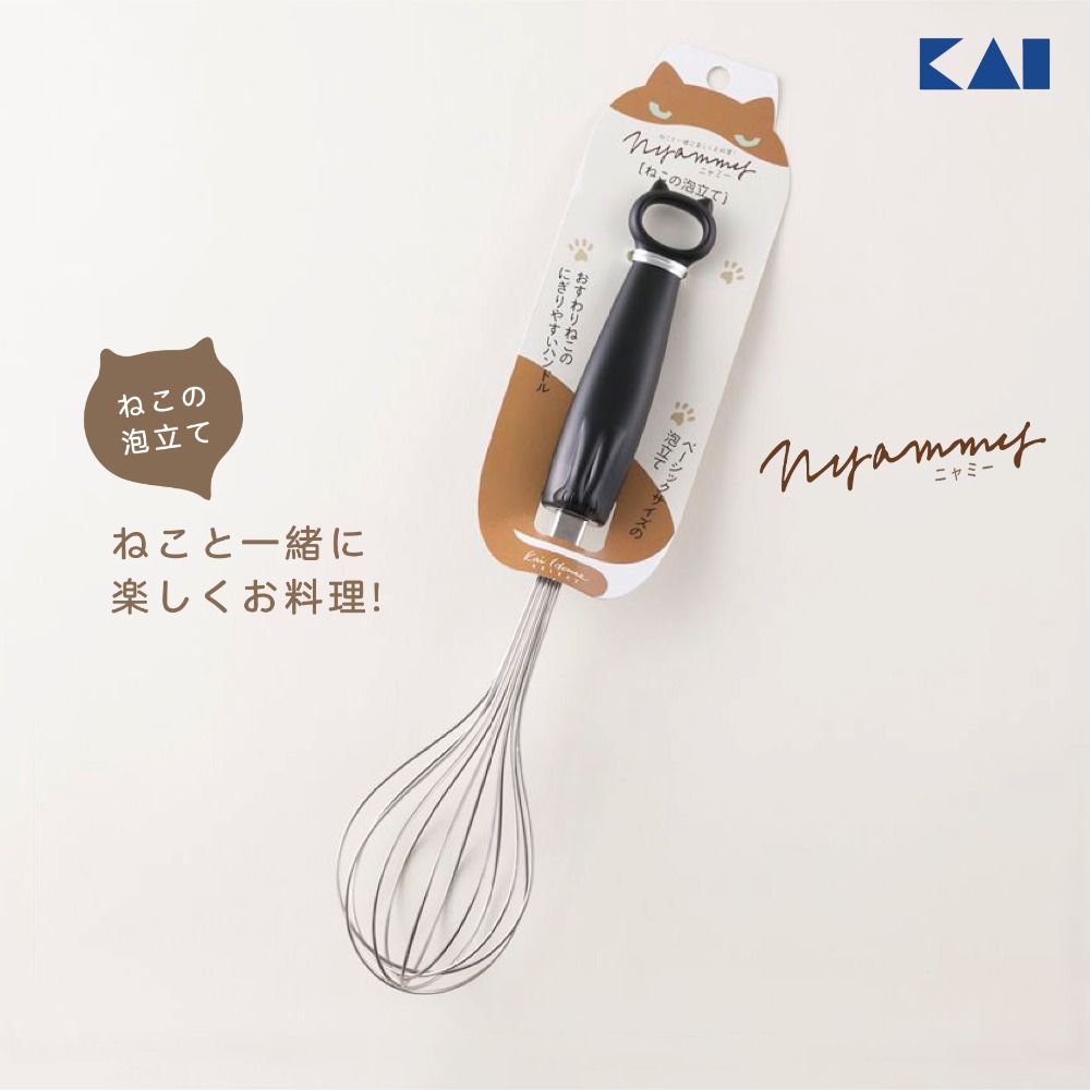 【貝印KAI】黑貓系列廚具 打蛋器／濾油勺-規格圖3