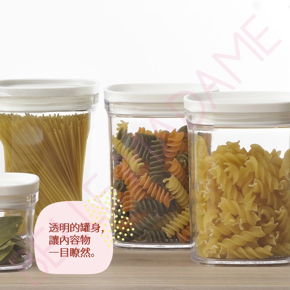 【inomata】方形儲物罐 220ml 日本製-細節圖4