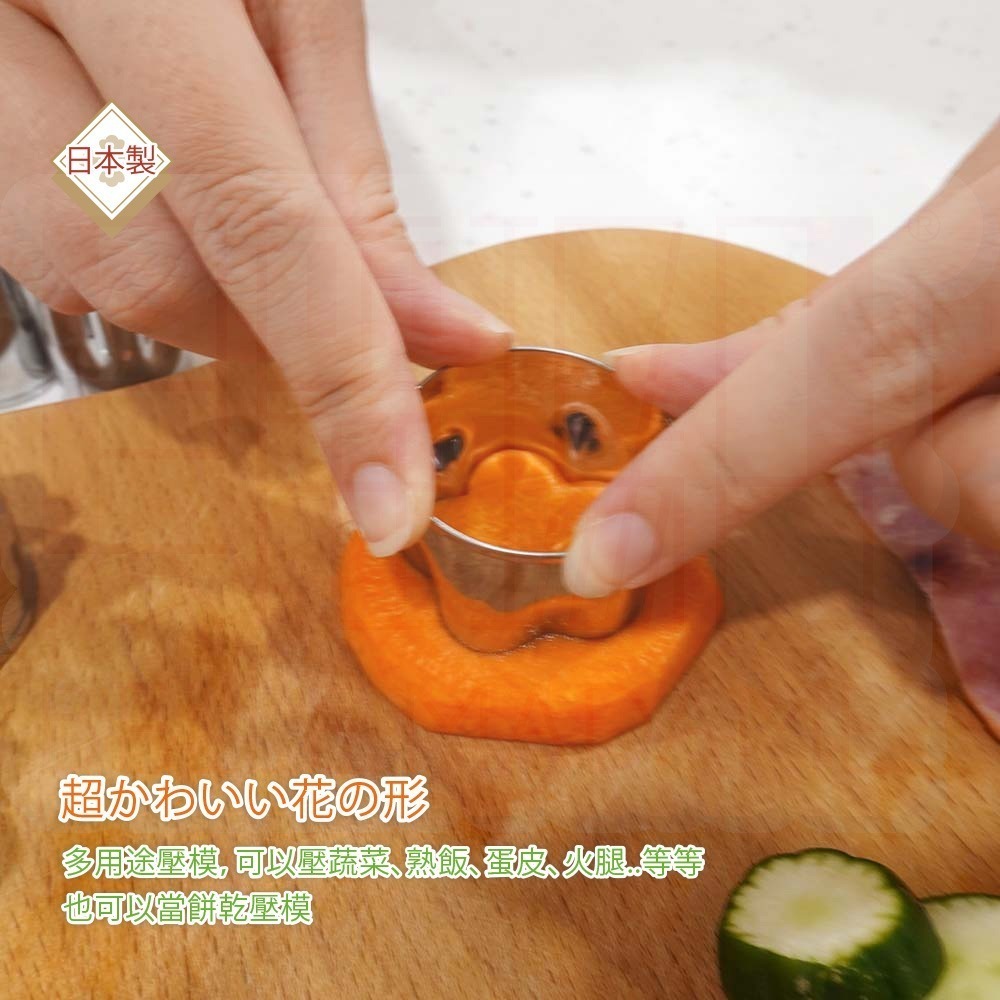 【ECHO】不鏽鋼蔬菜壓模 日本製 (2入)｜花型切模 · 梅花櫻花菊花造型 · 料理造型更可愛-細節圖2
