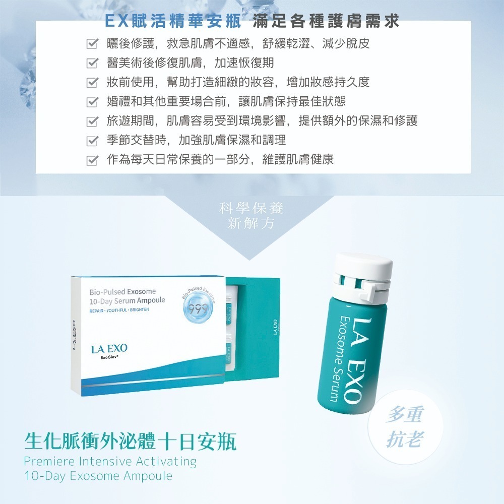 【LA EXO】萊泌兒 生化脈衝外泌體十日安瓶 1.5ml 10支-細節圖2