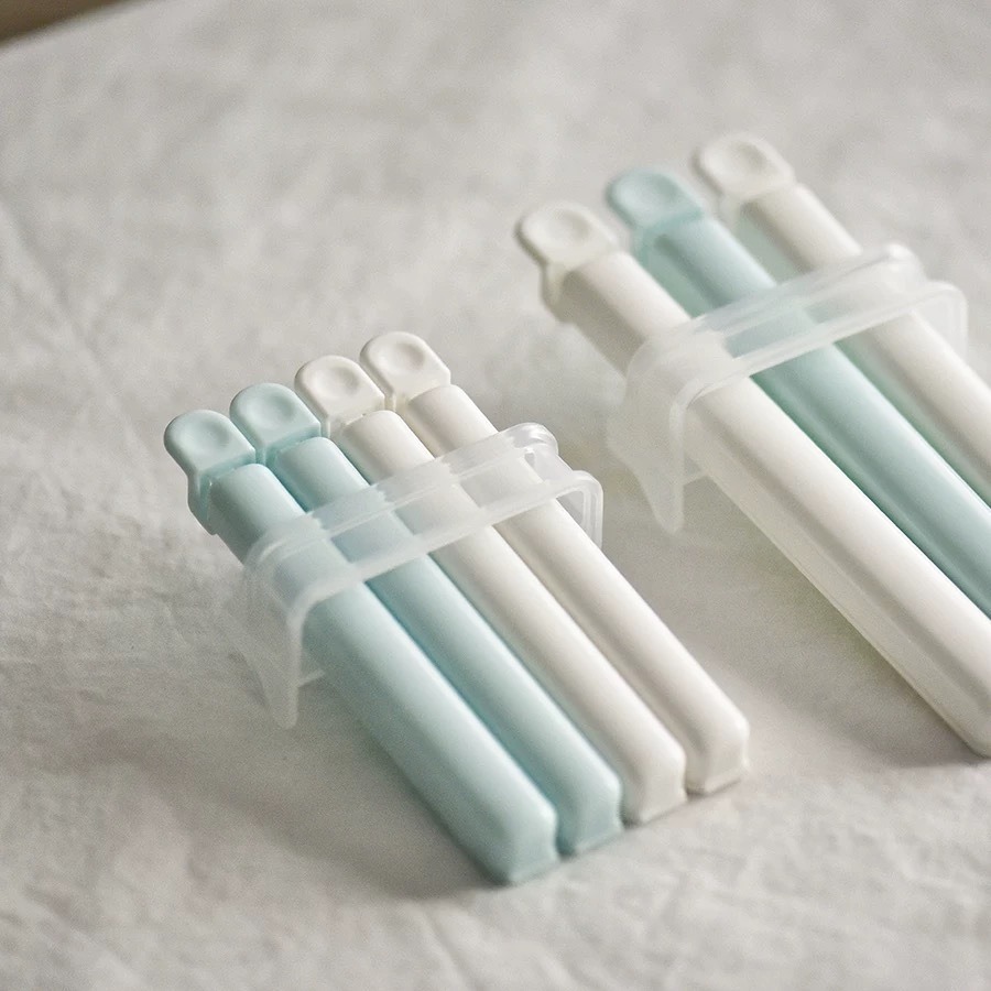 【日本inomata】藍白密封夾 L/入日本製 食物密封夾 保鮮密封夾 附吸盤收納架 日本雜貨-細節圖9