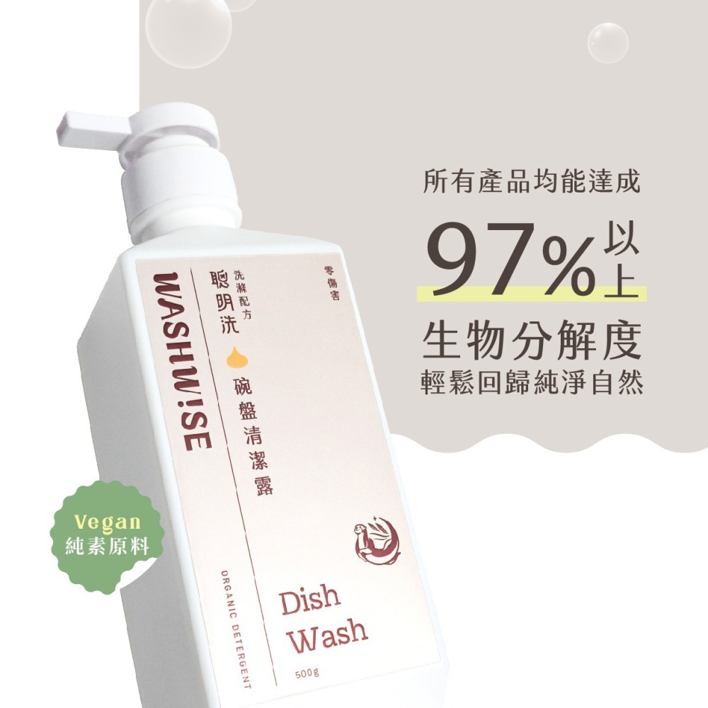 【WASHWISE 聰明洗】碗盤清潔露 500ml 友善環境 愛護地球-細節圖5