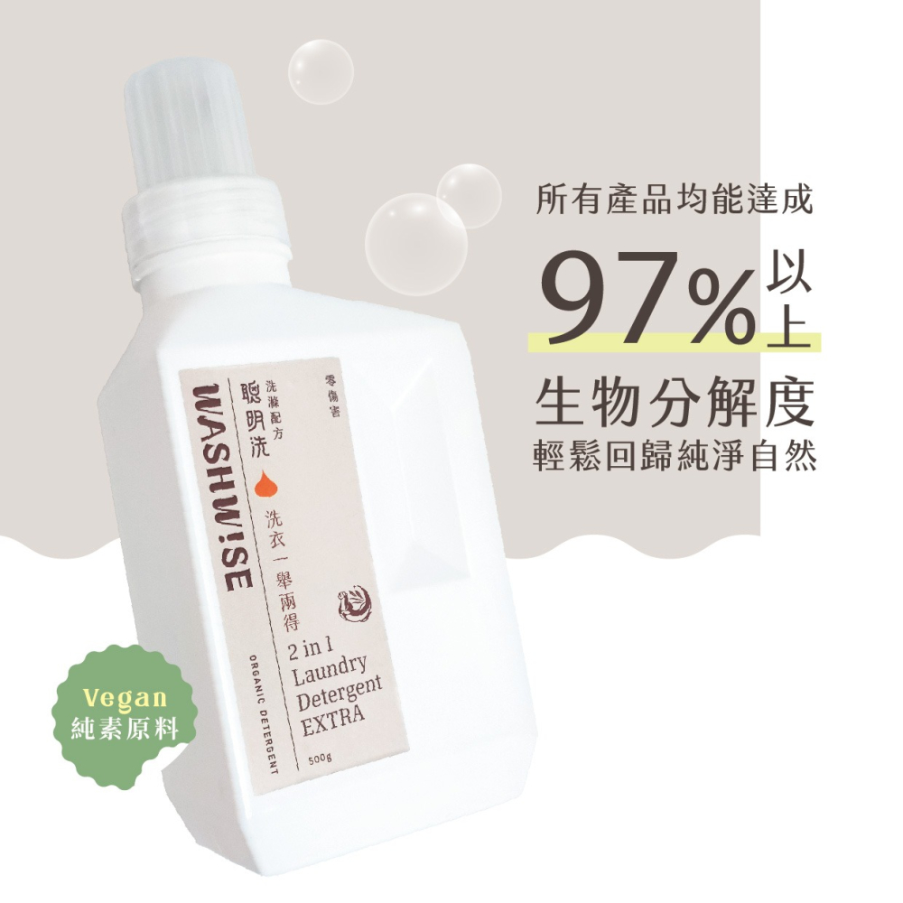 【WASHWISE 聰明洗】洗衣一舉兩得 500ml 友善環境 愛護地球-細節圖5