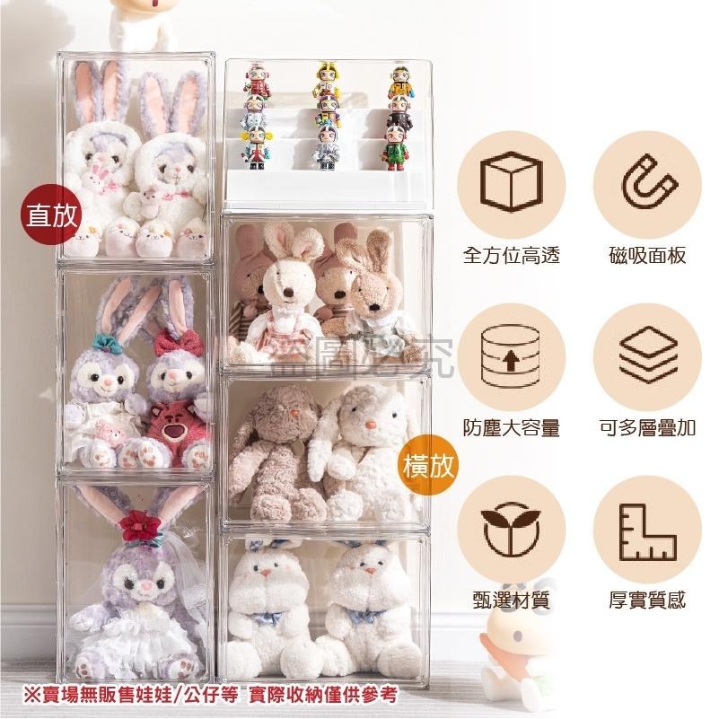🔥直立式🔥加大款🔥透明公仔收納盒 公仔展示盒 泡泡瑪特 包包鞋子 防灰塵收納 模型展示櫃 透明展示架 鞋盒 收納盒-細節圖4