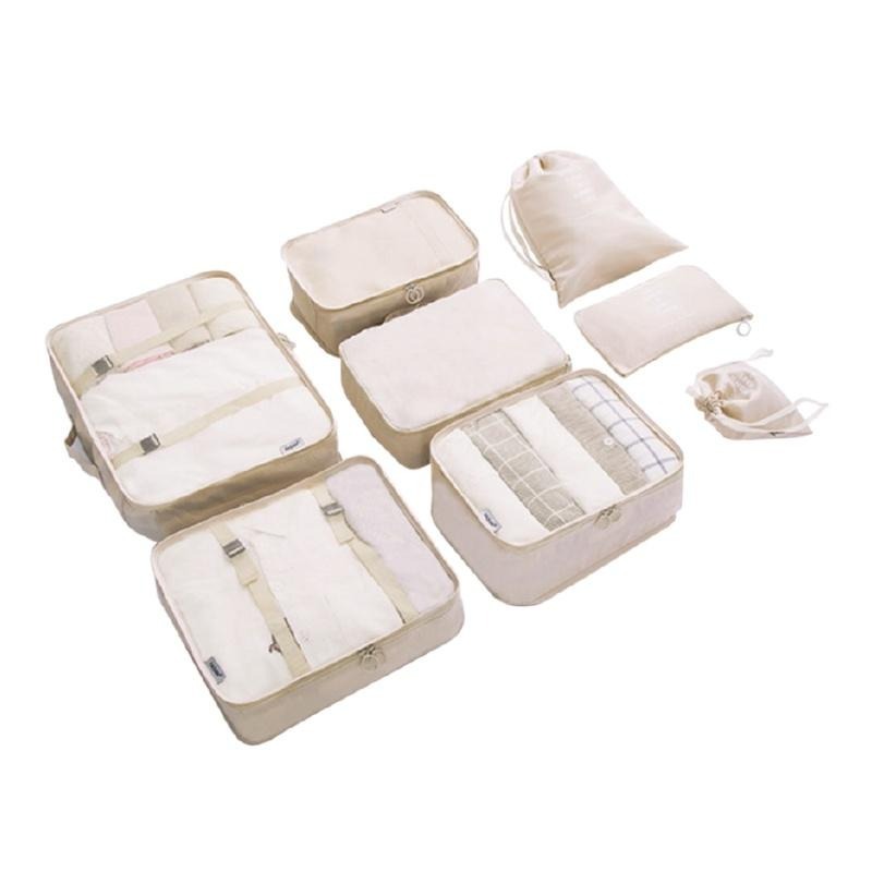 🔥挑戰底價🔥旅行袋八件組 行李收納袋 收納包飛機包 鞋袋 行李分類 束口袋 旅行收納 行李分裝袋 衣物收納袋-細節圖3