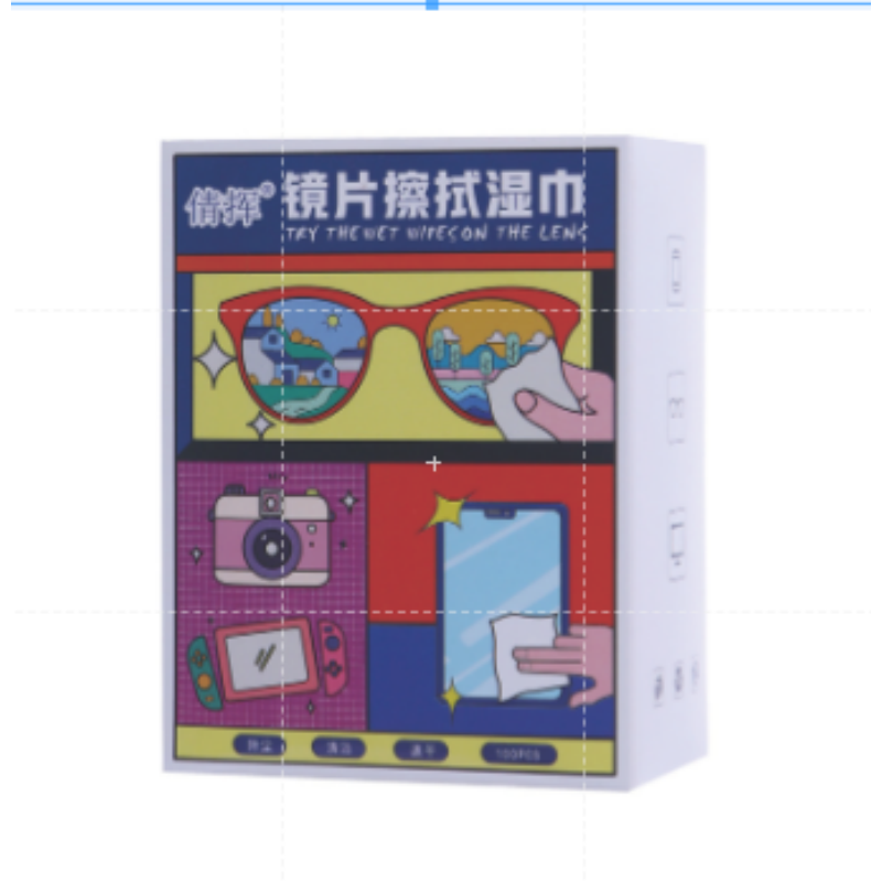 (倩揮)鏡片擦拭濕巾｜100入｜一盒