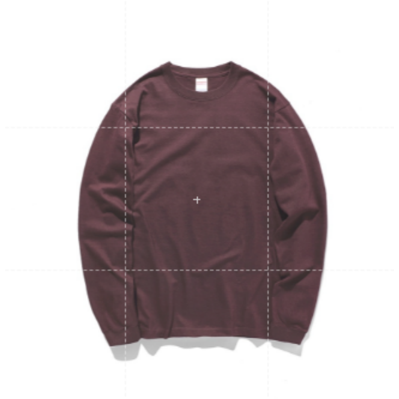 酒紅色 素面長T