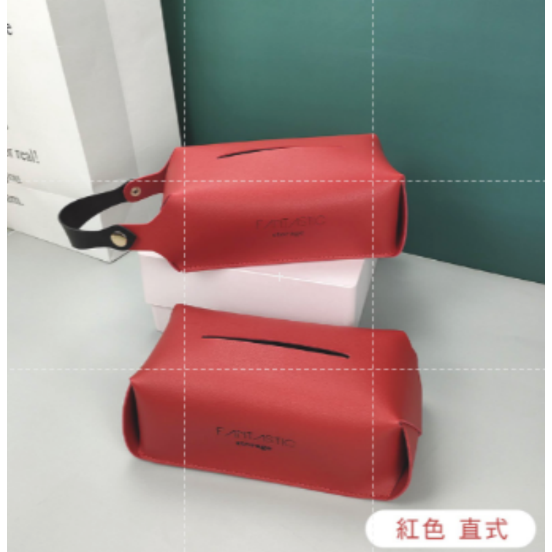 【橫掛式】紅色 皮革面紙套