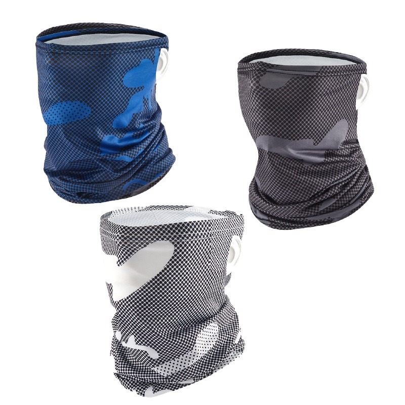 🔥炎夏抗曬🔥冰絲防曬面罩 冰絲涼感面罩 冰絲無痕面罩夏季防曬面罩 防曬頭套 自行車面罩 騎車面罩 冰絲降溫頭套-細節圖2