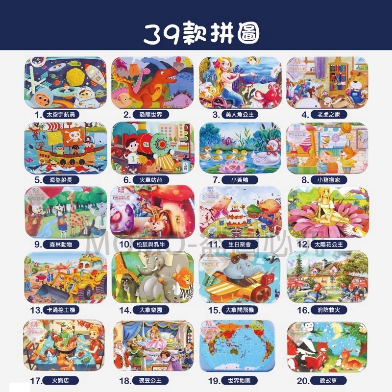 🔥台灣現貨🔥60片鐵盒拼圖 兒童益智玩具 童話故事 孩童拼圖卡通拼圖兒童禮物 幼稚園禮物 早教玩具小孩拼圖禮物-細節圖7