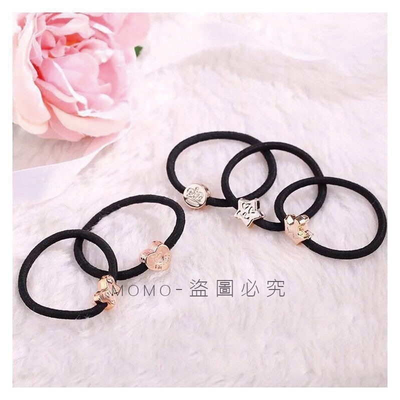 🎉台灣發貨🎉韓版新款黑色造型電鍍髮圈 高彈力髮束金屬色髮飾 髮飾 高彈力束髮圈  綁頭髮 素面髮圈 綁頭髮髮圈-細節圖2