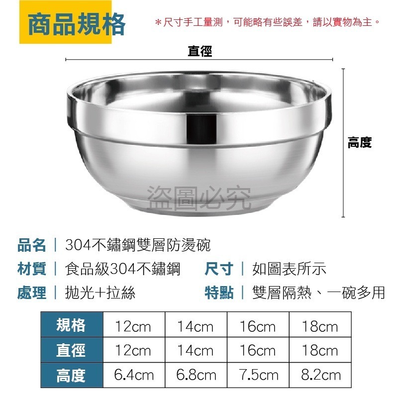 🔥304防燙碗🔥不鏽鋼雙層碗 泡麵碗 不銹鋼碗 隔熱碗不鏽鋼碗 防燙碗 防摔碗 兒童碗 湯碗 飯碗 幼稚園餐具-細節圖2