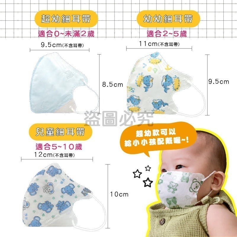 🔥醫療口罩🔥淨新醫療口罩 細耳帶幼幼3D立體口罩 醫療級兒童口罩幼幼立體口罩幼童醫用口罩 兒童3D口罩 醫療用口罩-細節圖5