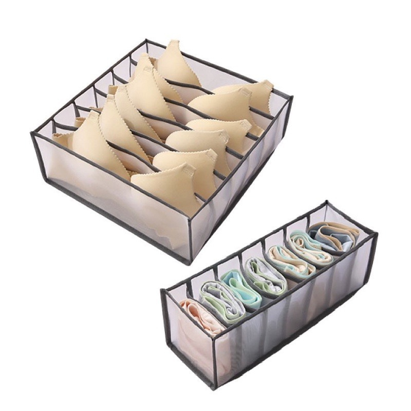 🔥超低價🔥衣物整理盒 衣物收納 衣櫃分格收納内衣褲收納盒可折疊網格收納籃 分隔收納袋 衣櫥收納分格 收納神器-細節圖9