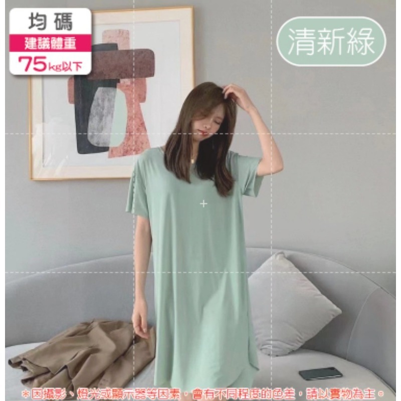 🔥裸感超彈🔥長版上衣 涼感連身裙 冰絲裙 冰涼睡衣裙 孕婦裝 寬鬆洋裝 長版睡衣裙 長版短袖 長上衣 連身裙 睡衣-規格圖9