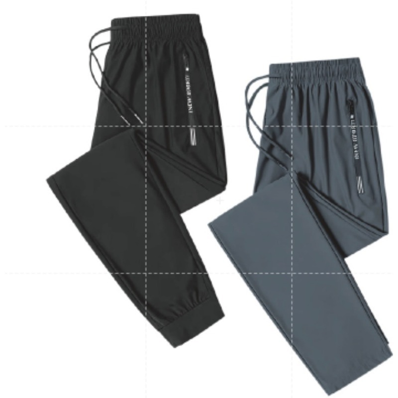 🔥接觸涼感🔥正冰絲涼感褲 ONE牌工廠束口/直筒冰絲褲彈力長褲運動褲冰絲涼爽透氣夏天速乾褲休閒涼感褲-細節圖2