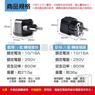 🔥旅行必備🔥旅行轉接頭 4.8mm 多國轉接頭  通用插座 轉換插頭 轉接頭 澳規 美規 歐規 韓國 轉接插頭-細節圖3