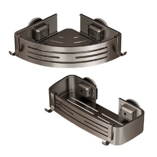 🔥雙重吸附🔥太空鋁吸盤置物架 免打孔置物架 吸盤置物架 無痕置物架 浴室 廁所 三角架 四方架 四方置物架-細節圖8