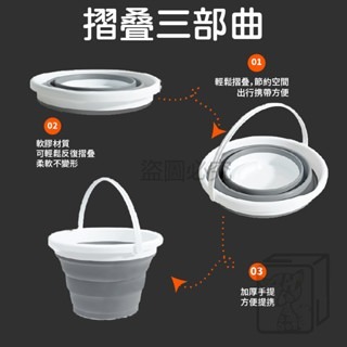 🔥10L大容量🔥便攜摺疊水桶 折疊水桶 洗臉盆 儲水桶 洗車水桶 釣魚桶 伸縮水桶 露營水桶 手提水桶 收納水桶-細節圖7