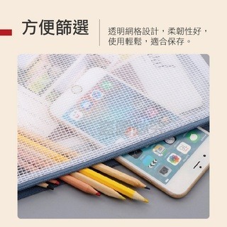 🔥出貨免運🔥防水資料袋 透明文件袋 網格資料夾 文件袋 拉鍊袋 文具袋 收納袋 透明拉鍊袋 防水袋 票據袋-細節圖3